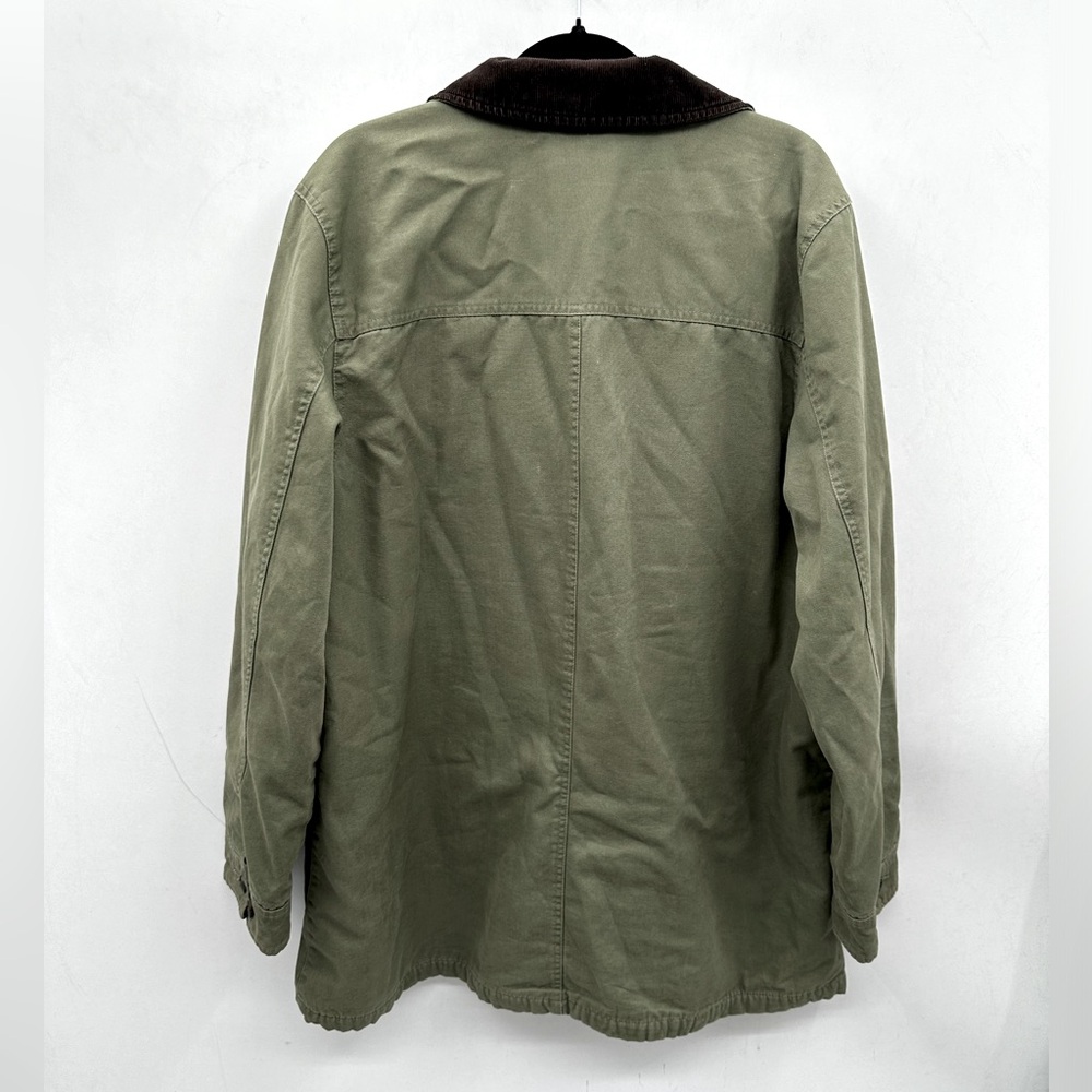 Lands' End Olive Utility Jacket with Brown Collar - Picture 3 of 15